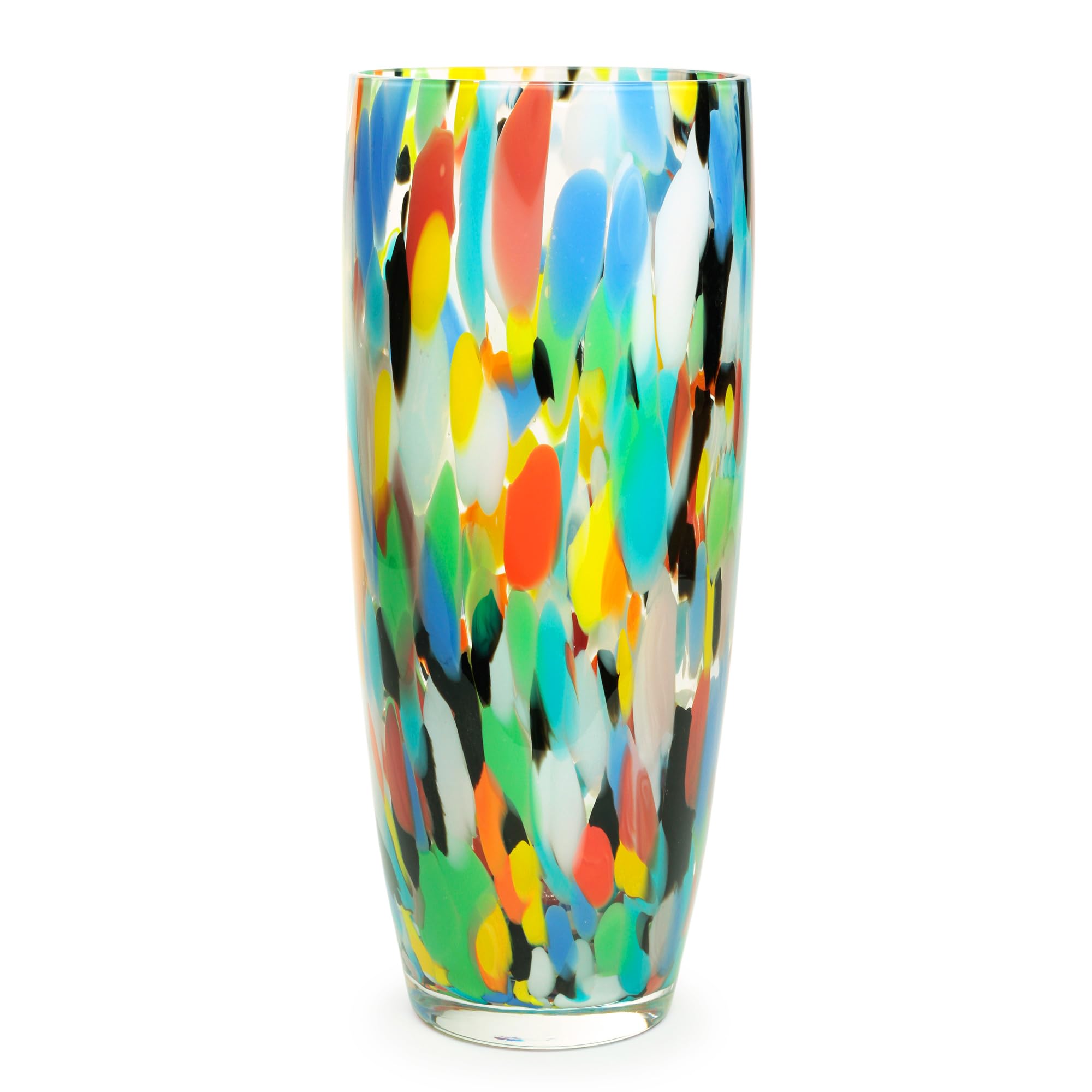 Cá d'Oro Glass Vase Multicolor Confetti Hand Blown Murano-Style